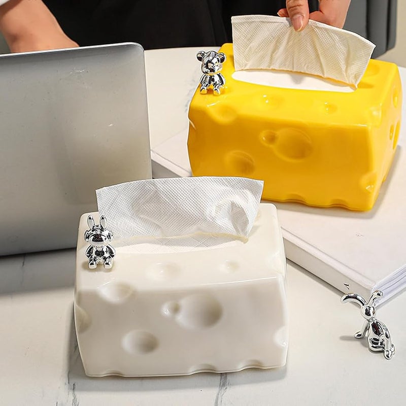 صندوق مناديل على شكل جبنة صفراء مبتكرة لحامل منظم ورق طاولة الطعام - Image 5